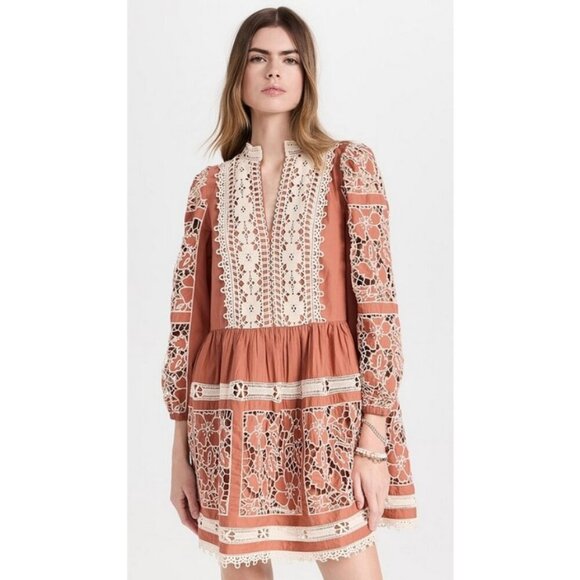 💕SEA NEW YORK💕Joah Enbroidery Tunic Dress ~ Brick Small - Picture 1 of 16
